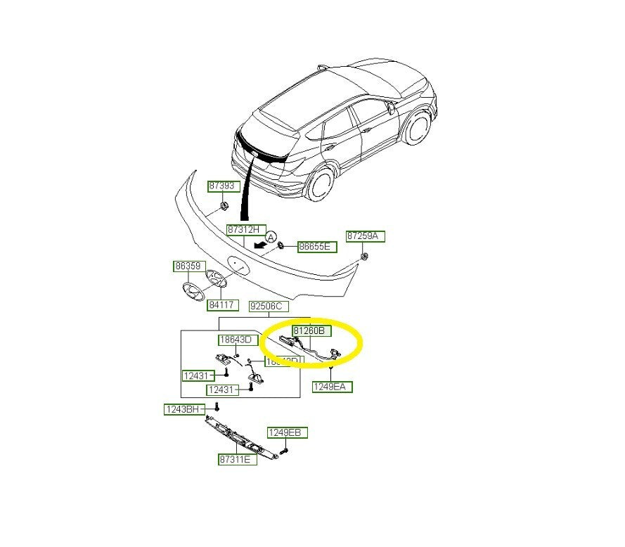 Hyundai Santa Fe Reversing Camera 957602W000FFF