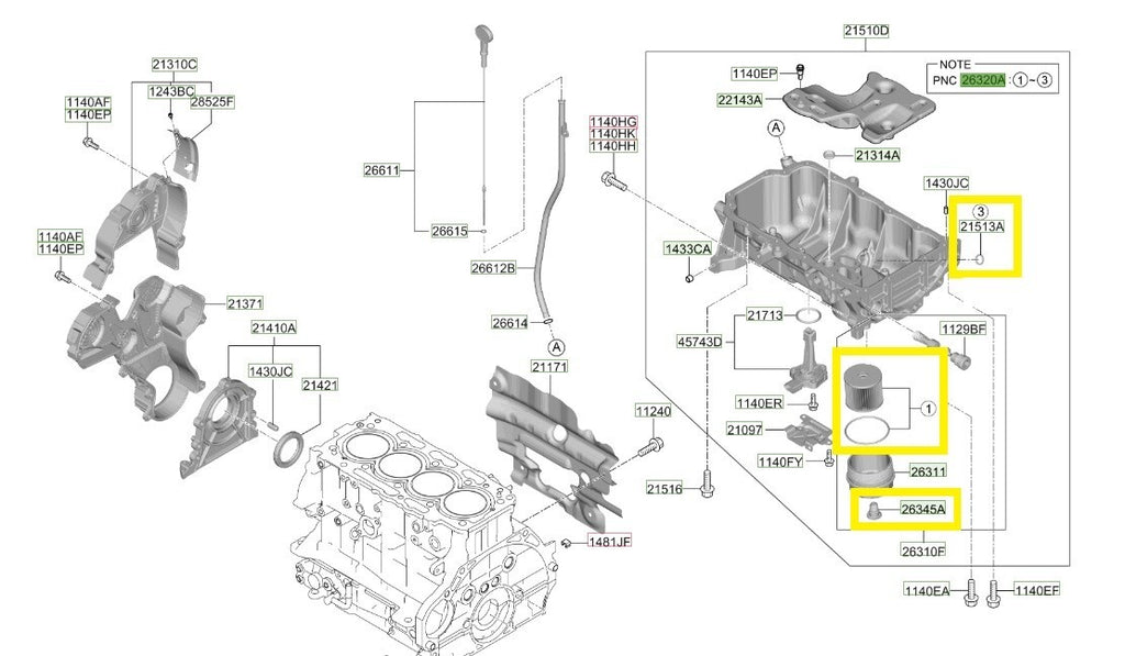 Hyundai Diesel Oil Filter 263202U000