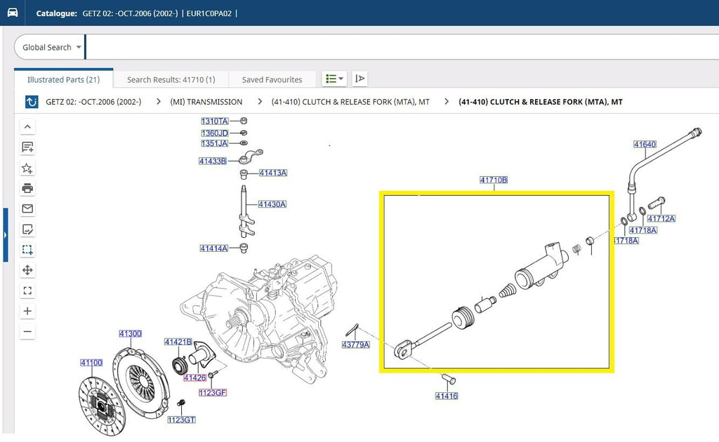 Hyundai Getz Slave Cylinder 4171022700