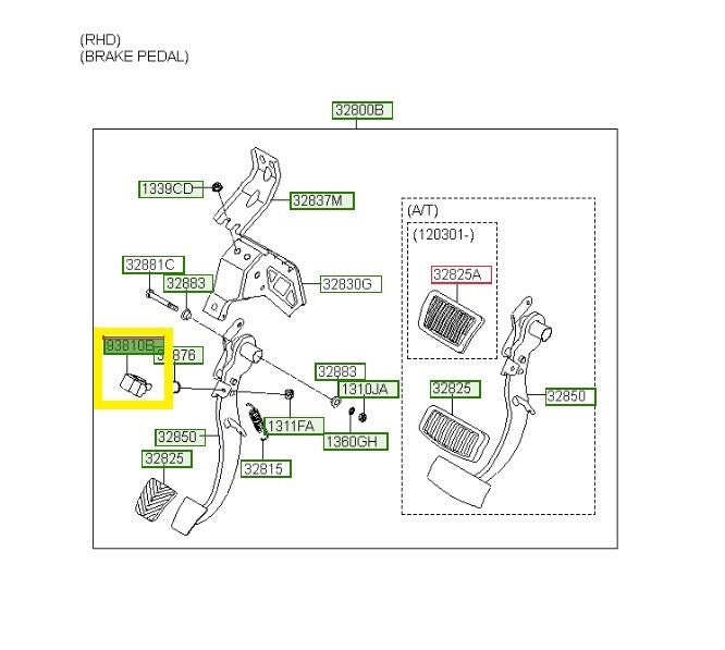 Hyundai Brake Switch 938102E000