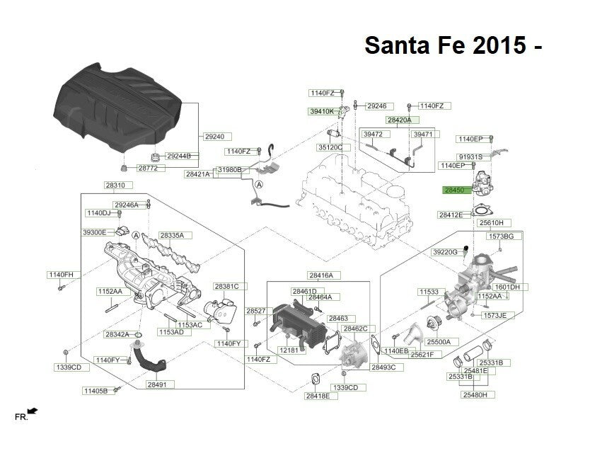 Hyundai Santa Fe EGR Valve 284102F600