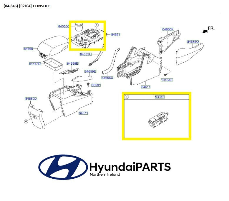 Hyundai Santa Fe EPB Parking Brake Switch 933152W9154X