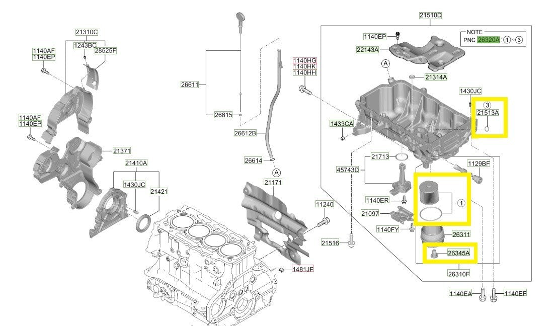 Kia Sportage 1.6 Diesel Oil Filter 263202U000