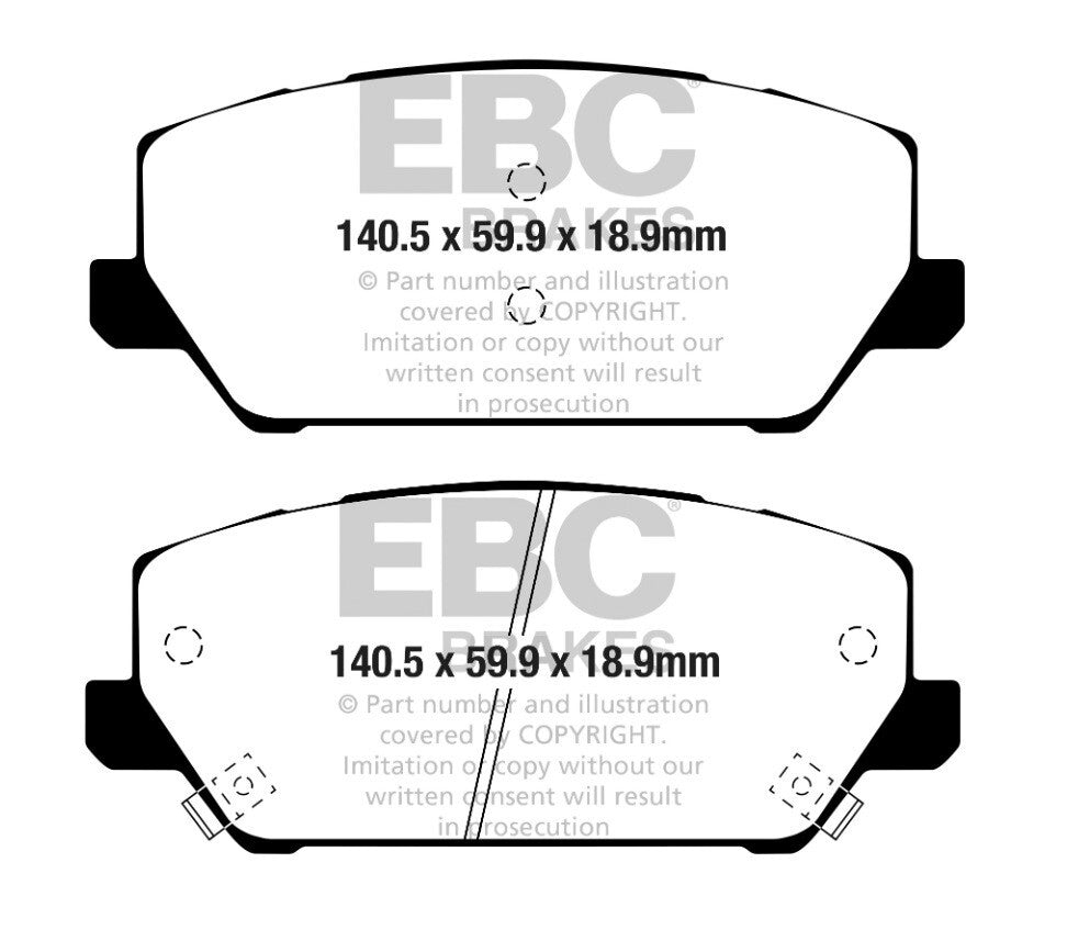 Hyundai I30N EBC Yellow Stuff Front Brake Pads DP42343R