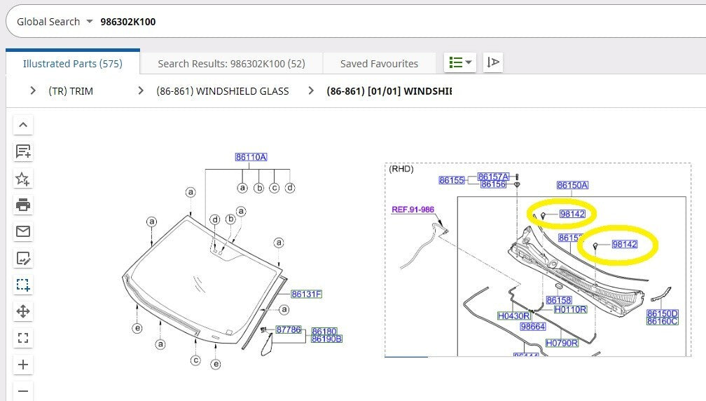 Hyundai Kia Washer Jet 986302K100