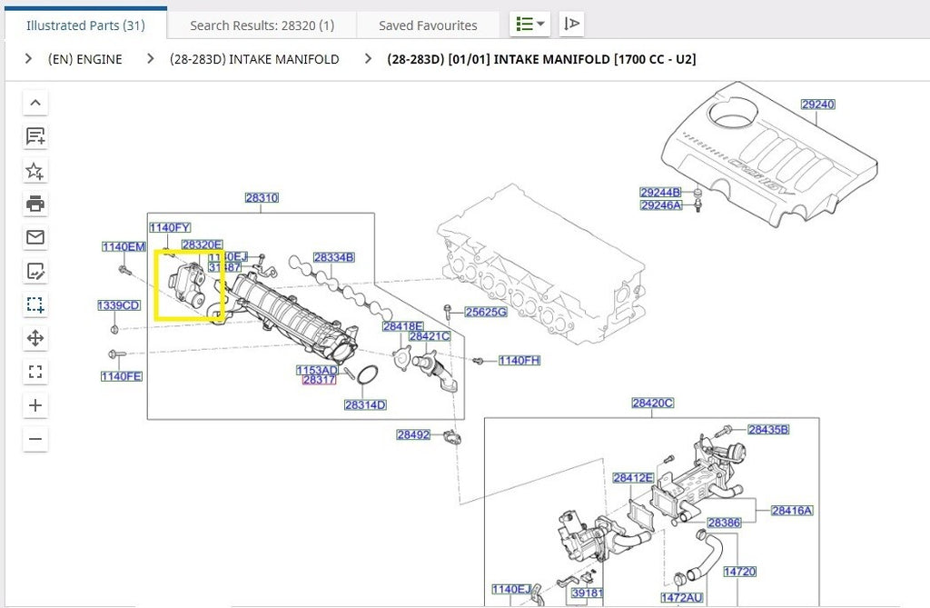 Hyundai Swirl Control Valve Actuator 283202A600