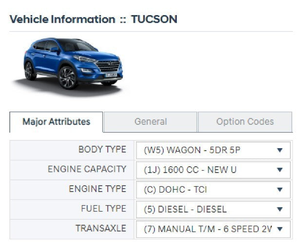 Hyundai Tucson Diesel Service Kit 1600cc
