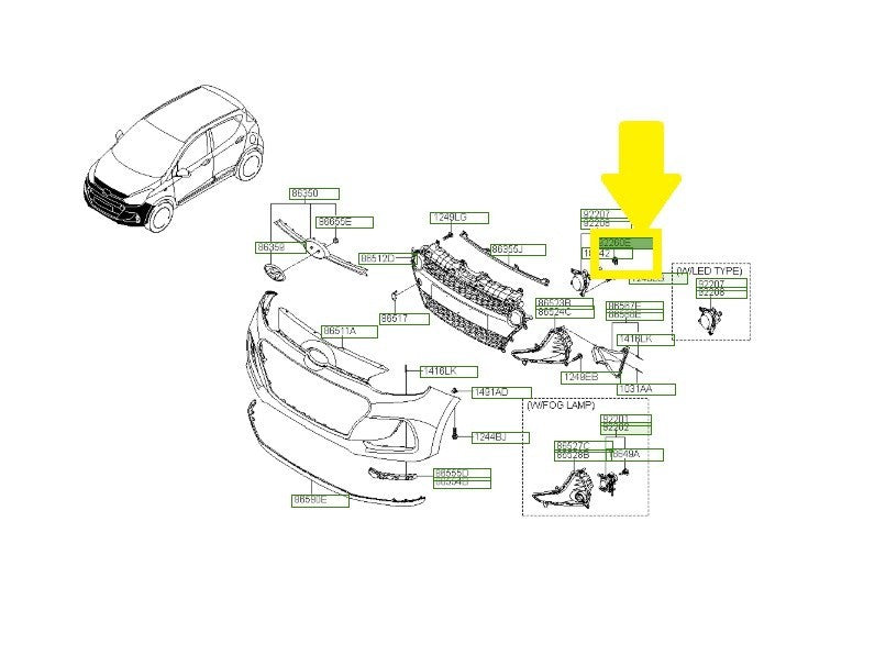 Hyundai i10 DRL Bulb Holder 92215B9500