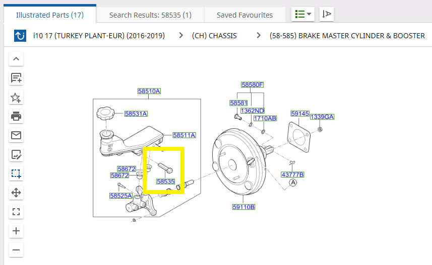 Hyundai Brake Fluid Level Sensor 58535A5000