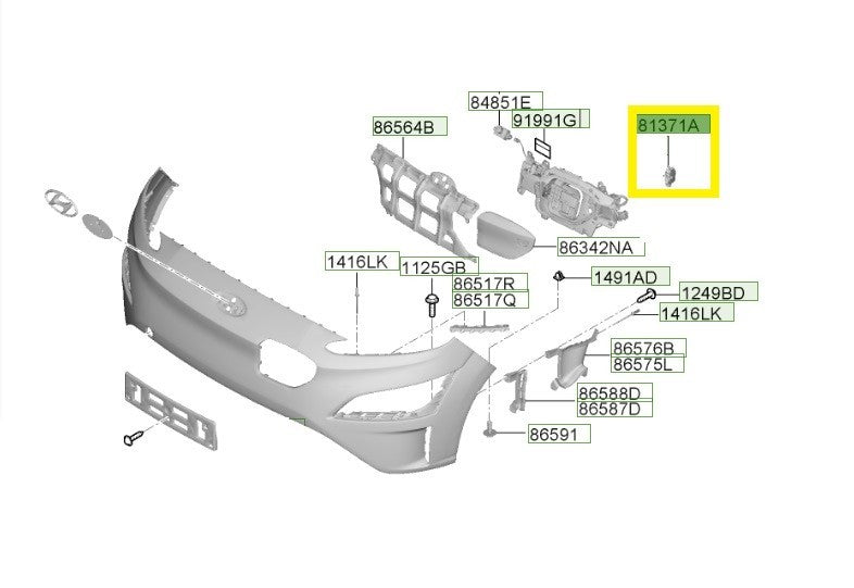 Hyundai Kona EV Charge Flap Actuator 81560CN001