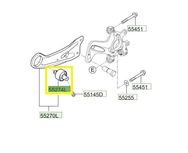 Hyundai I30 Kona Trailing Arm Bush L/H 55290G2000