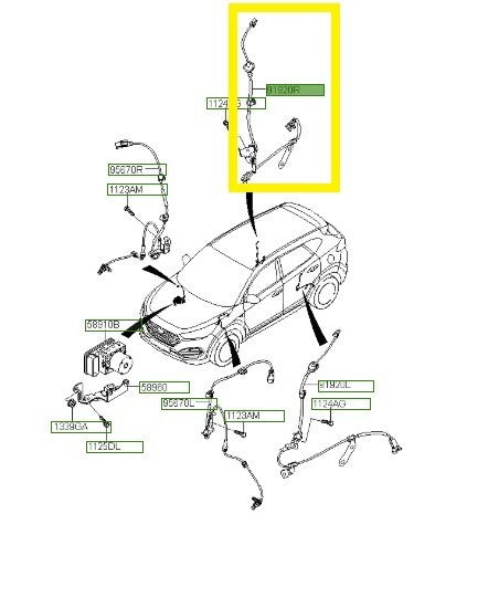 Hyundai Tucson Rear ABS Cable 91921D3010