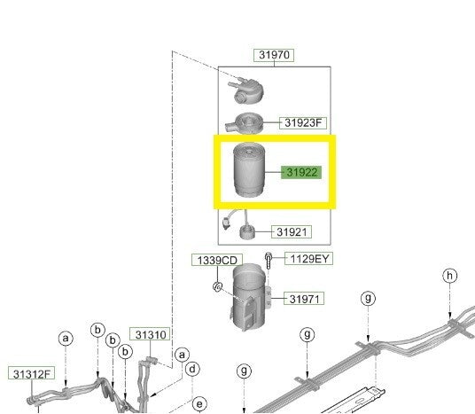 Kia Sportage Diesel Fuel Filter 319221K800
