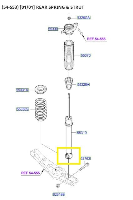 Hyundai Tucson Rear Shock Bush PAIR 55312D7000