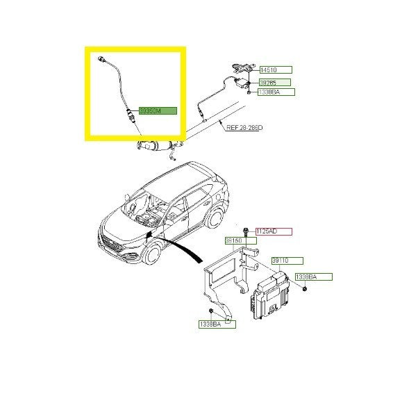 HYUNDAI TUCSON REAR LAMBDA SENSOR 393512A631