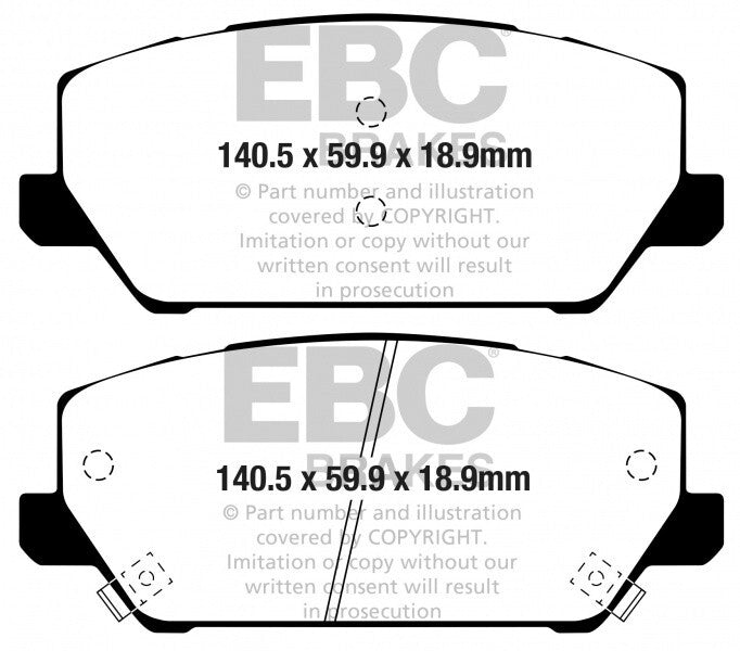 Hyundai I30N EBC Yellow Stuff Rear Brake Pads DP42344R