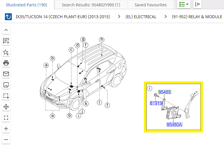 Hyundai IX35 Smart Key Module 954802Y900